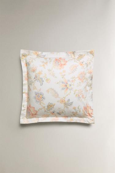 FLORAL PRINT SATEEN PILLOWCASE - Ecru by Zara - Image 2