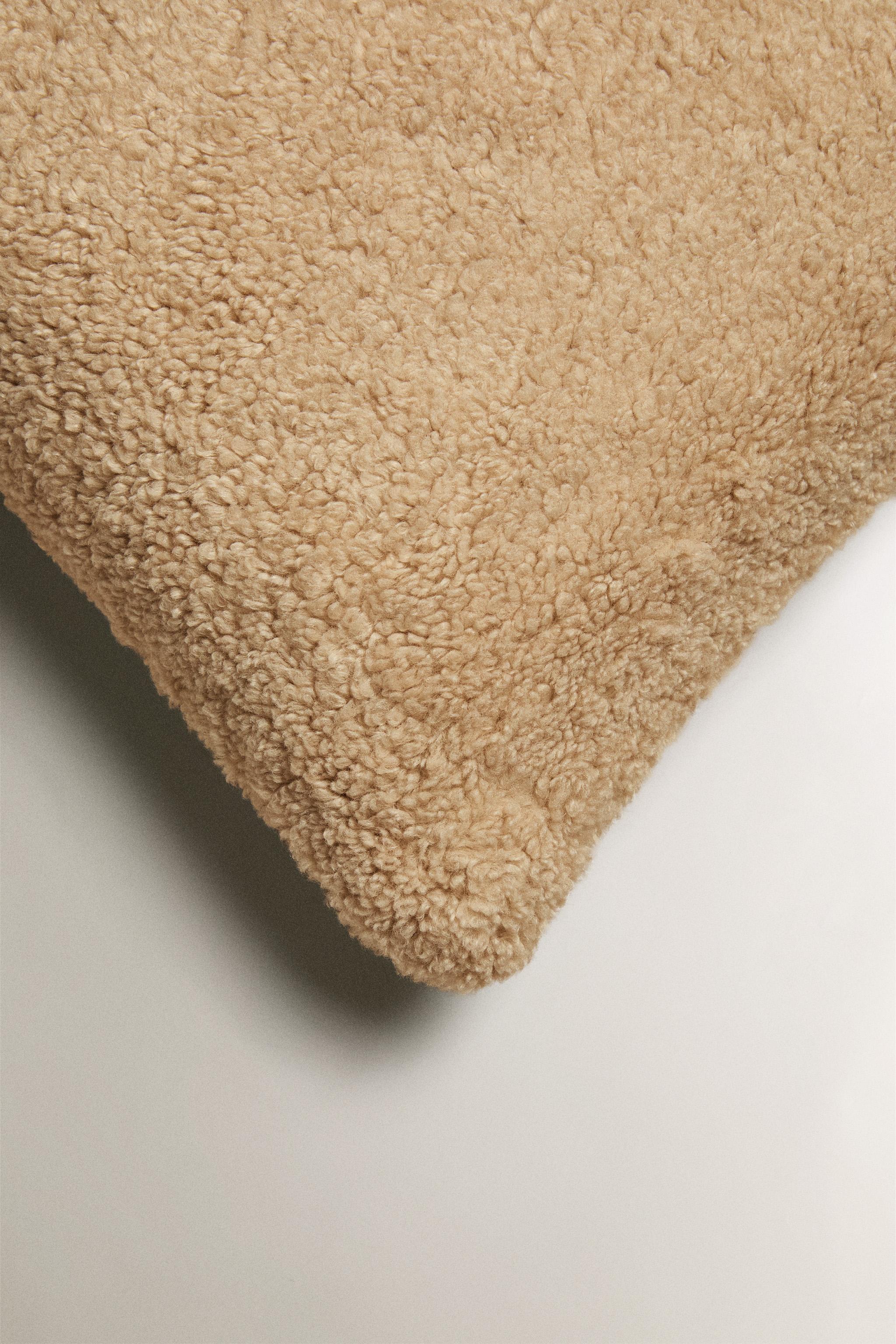 HOUSSE DE COUSSIN D'ÉDREDON RÉVERSIBLE EFFET MOUTON