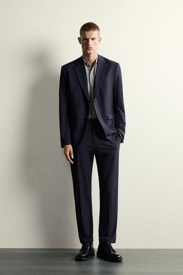 بليزر بدلة مريح بقصة SLIM FIT - بحري الخاص بـ Zara - صورة 0