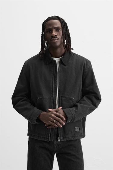 VESTE AVEC COL BIMATIÈRE - Noir de Zara
