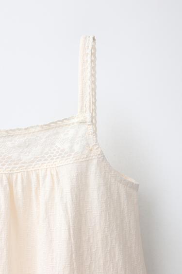 6-14 ANS/ CHEMISE DE NUIT EN DENTELLE - Écru de Zara - Image 2