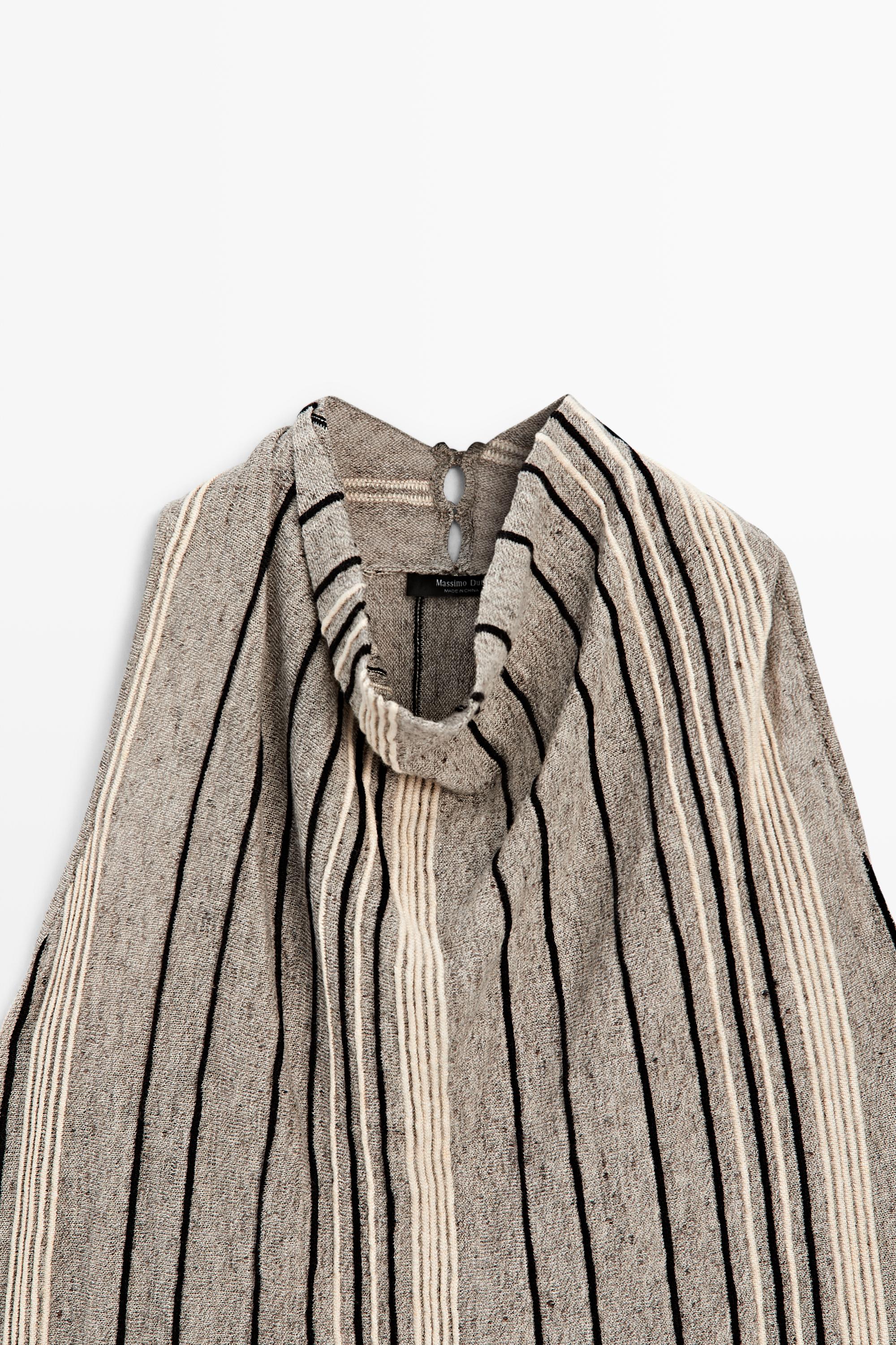 Linen blend top with draped neckline