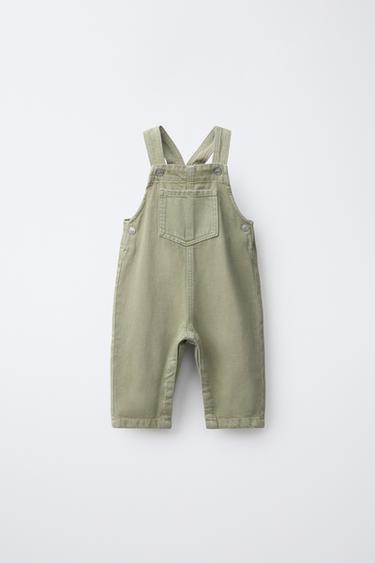 PLAIN TWILL FULL-LENGTH DUNGAREES - Khaki by Zara - Image 0