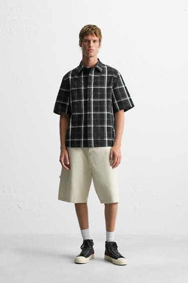 CHEMISE RELAXED FIT À CARREAUX - Noir / Blanc de Zara - Image 0