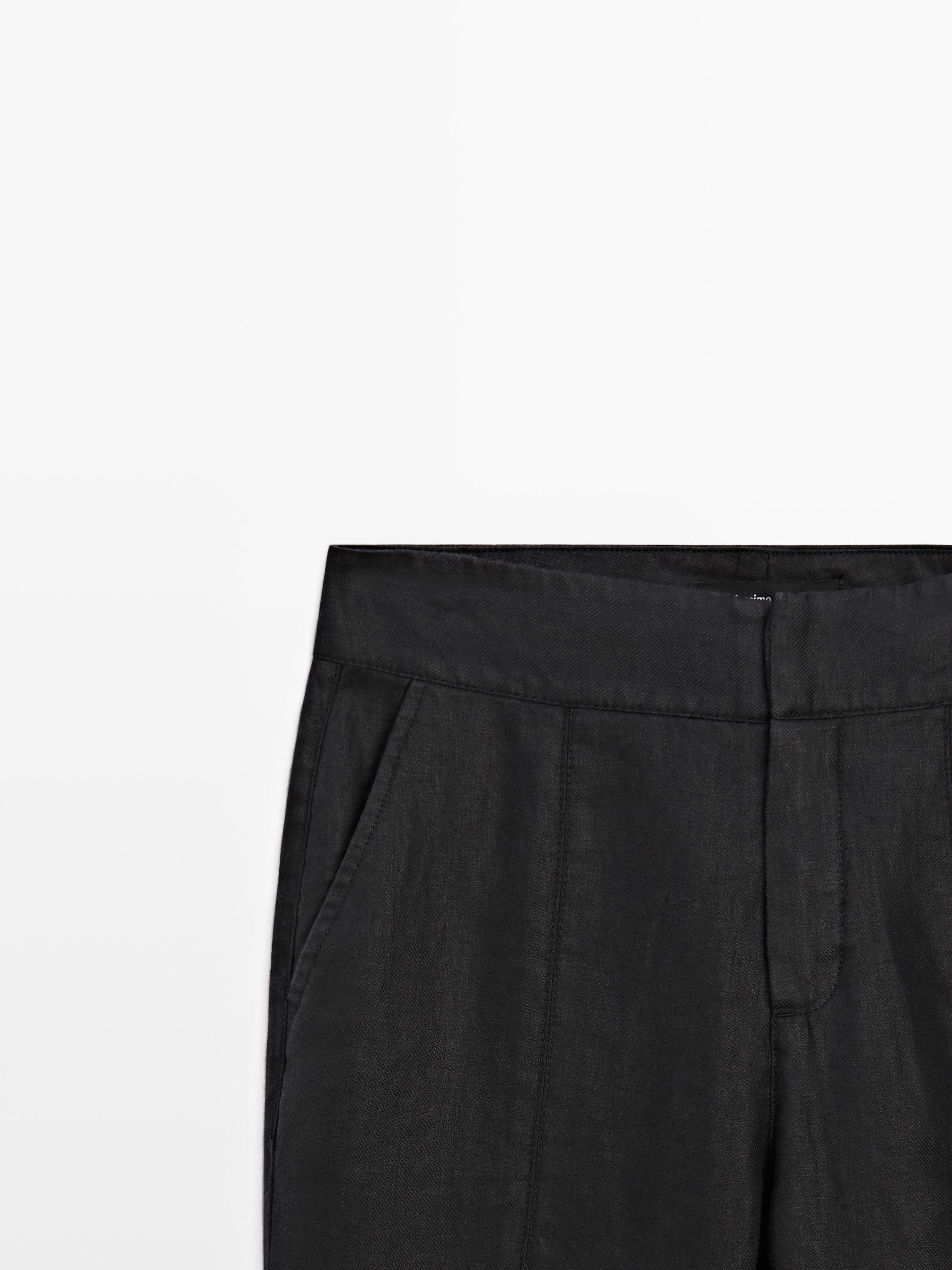 100% linen kick flare fit pants