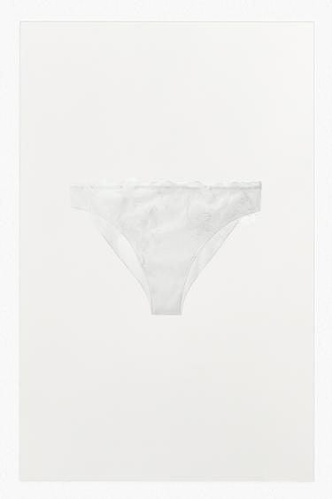 BRAGUITA POINTELLE ENCAJE - Blanco de Zara