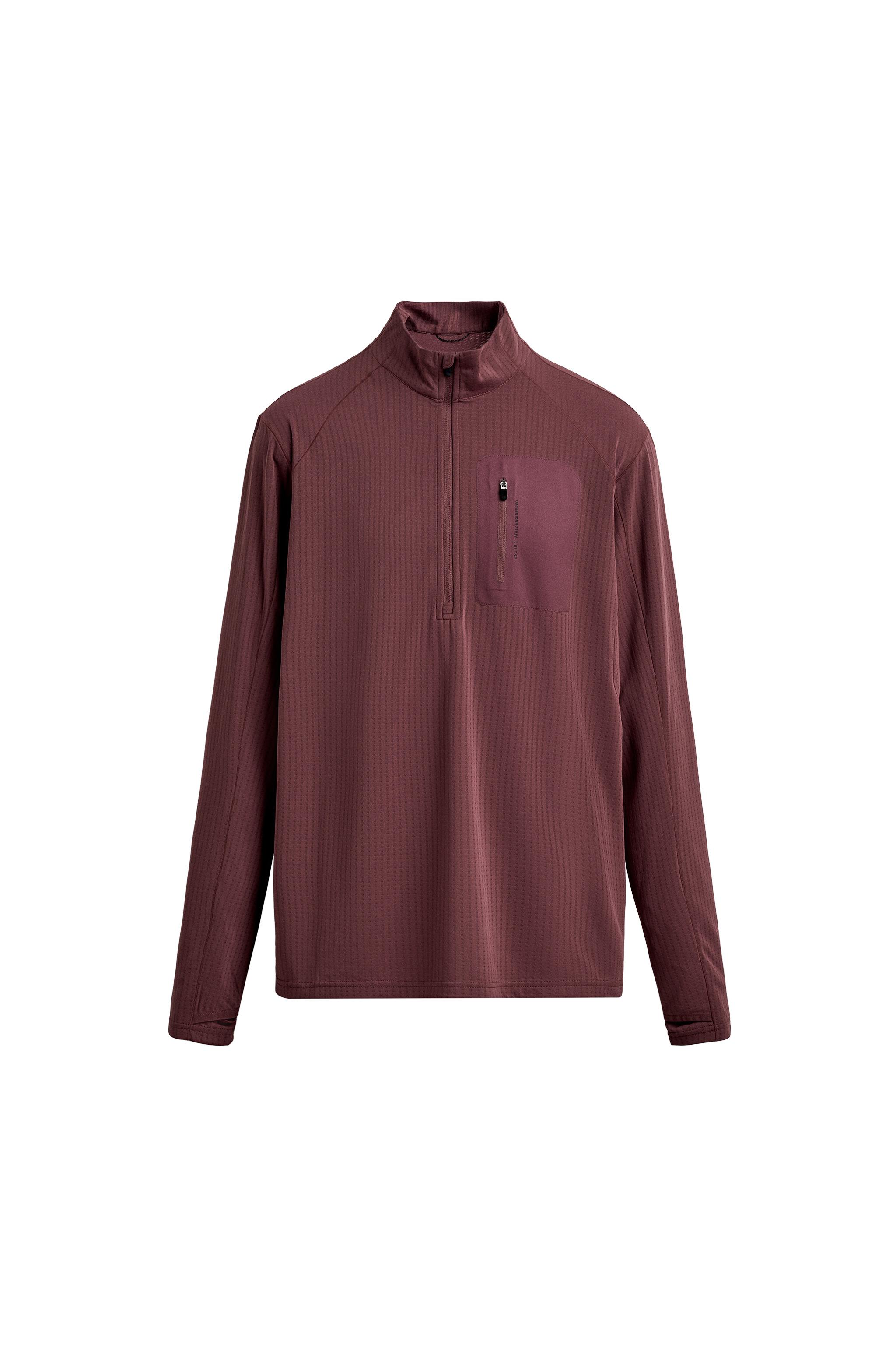 COMBINATION POCKET QUARTER-ZIP SWEATSHIRT - Dark pink | ZARA