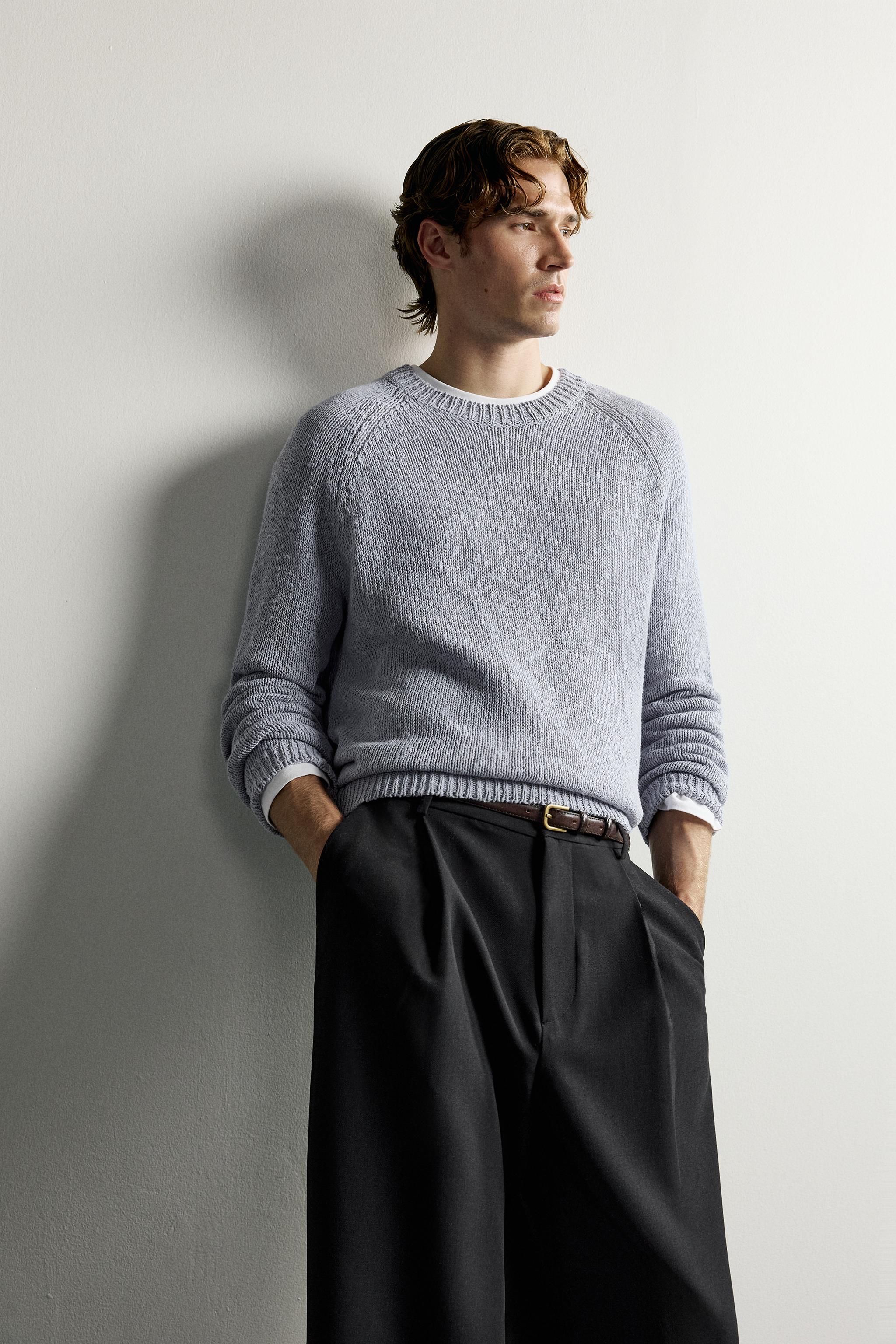 Zara DOKULU RELAXED FIT KAZAK görsel 6