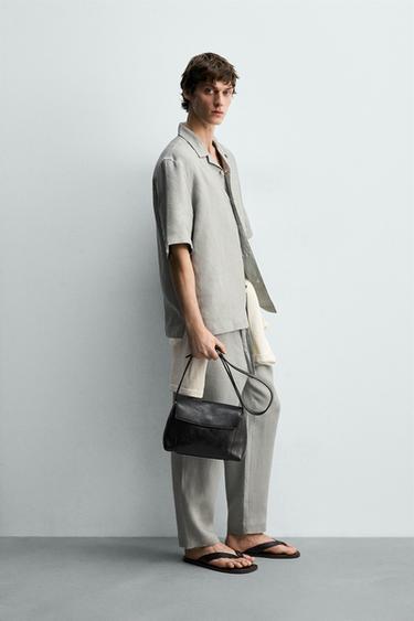 CHEMISE RELAXED FIT 100% LIN - Gris clair de Zara - Image 3