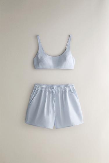 SHORT À RAYURES - Bleu de Zara - Image 3