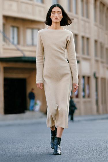 ПЛАТЬЕ ИЗ ШЕРСТИ БУКЛЕ — ZW COLLECTION — ЦВЕТ СЛОНОВОЙ КОСТИ от Zara — изображение 0