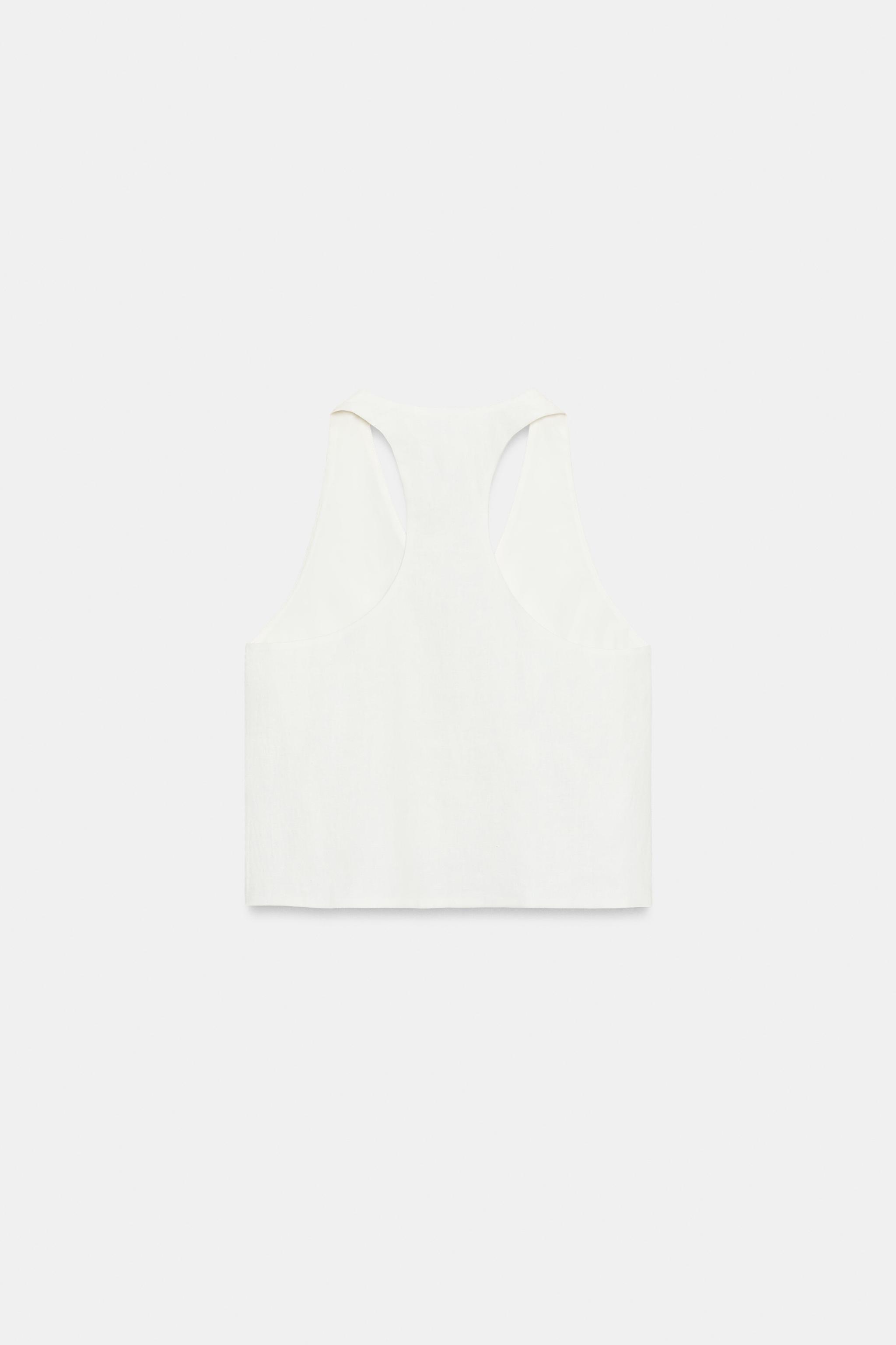 Женские жилеты Zara LINEN BUTTON VEST — фото 5