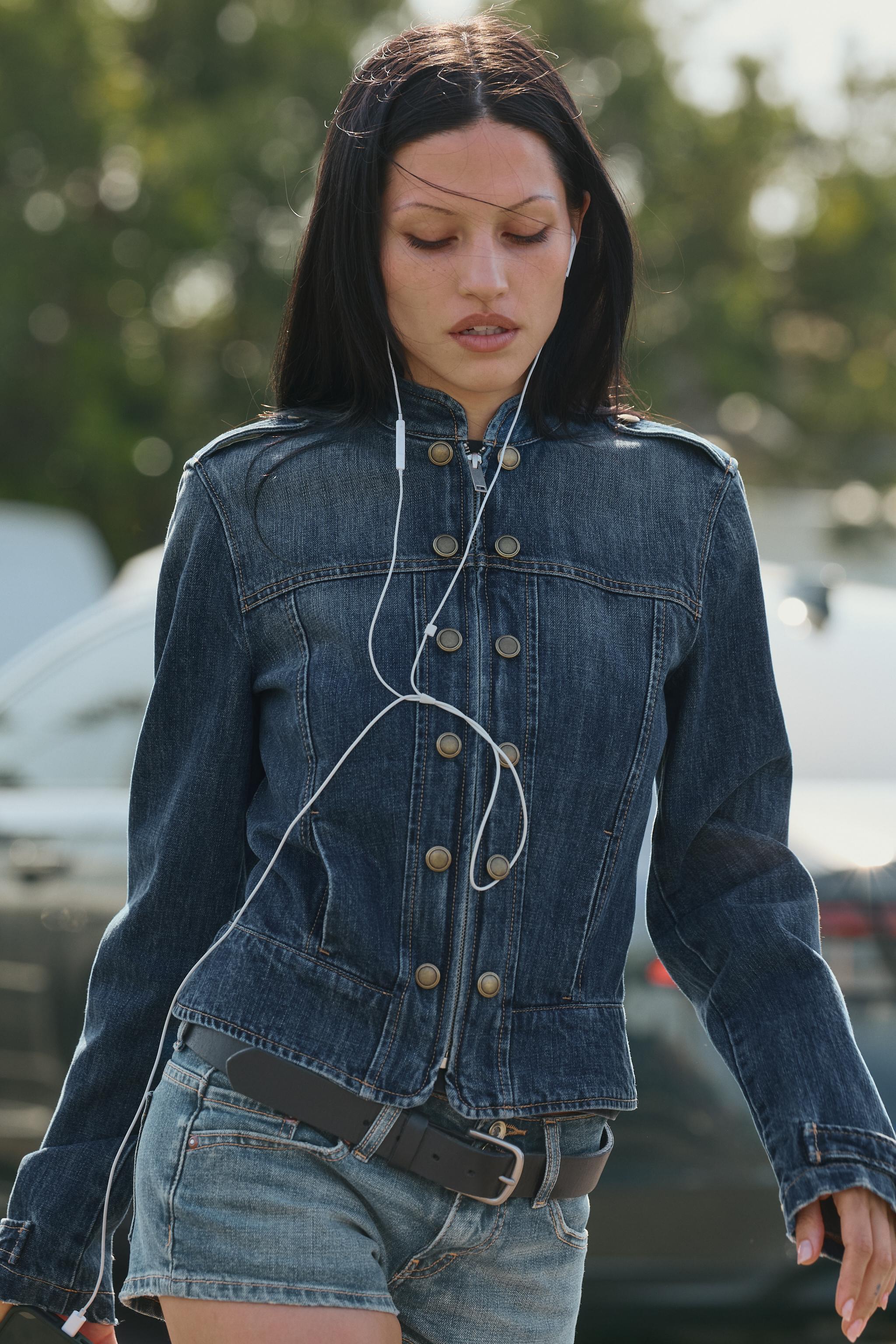 TRF DENIM JACKET WITH BUTTONS AND TABS