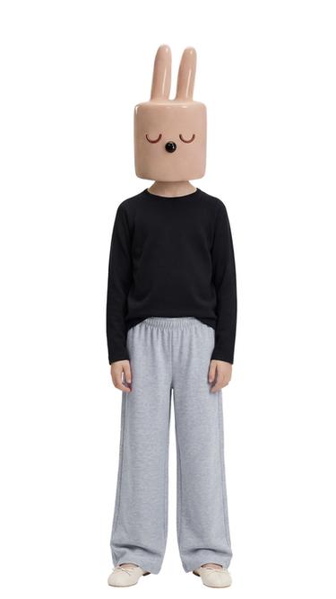 بنطلون WIDE LEG INTERLOCK - رمادي فيجوريه الخاص بـ Zara