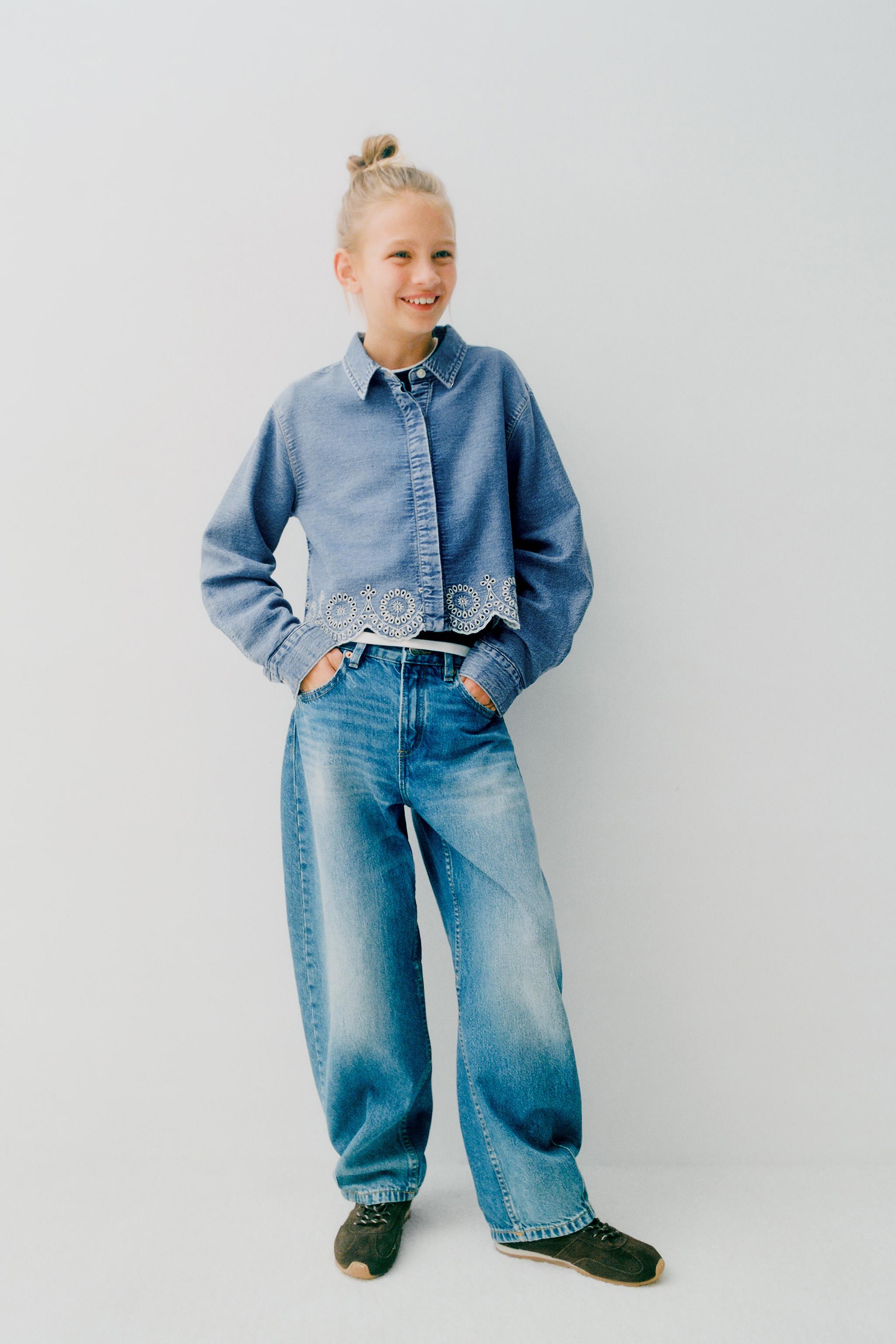 SCHIFFLY HEM DENIM SHIRT