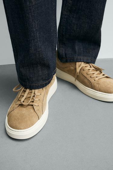 BASKET EN CUIR - Marron sable de Zara - Image 2