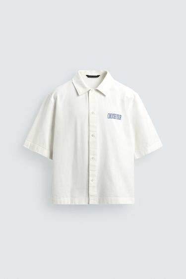 WASHED CONTRAST PRINT SHIRT - White by Zara