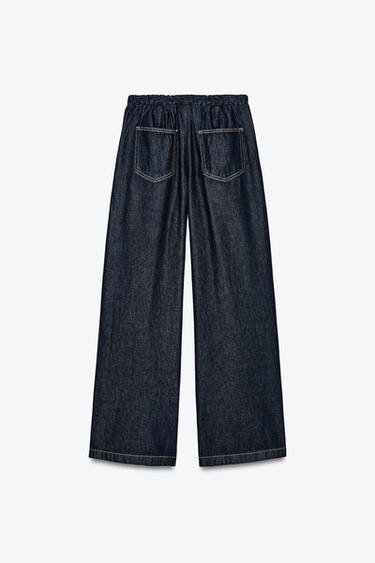 Z1975 MID-WAIST WIDE-LEG JOGGER JEANS - Blue by Zara - Image 4