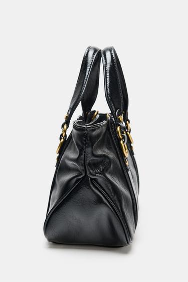 BOLSO DETALLES METÁLICOS - Negro de Zara