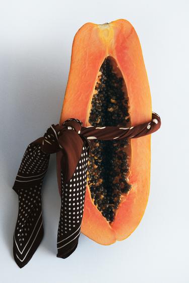 FOULARD IMPRIMÉ À POIS - Marron de Zara - Image 0