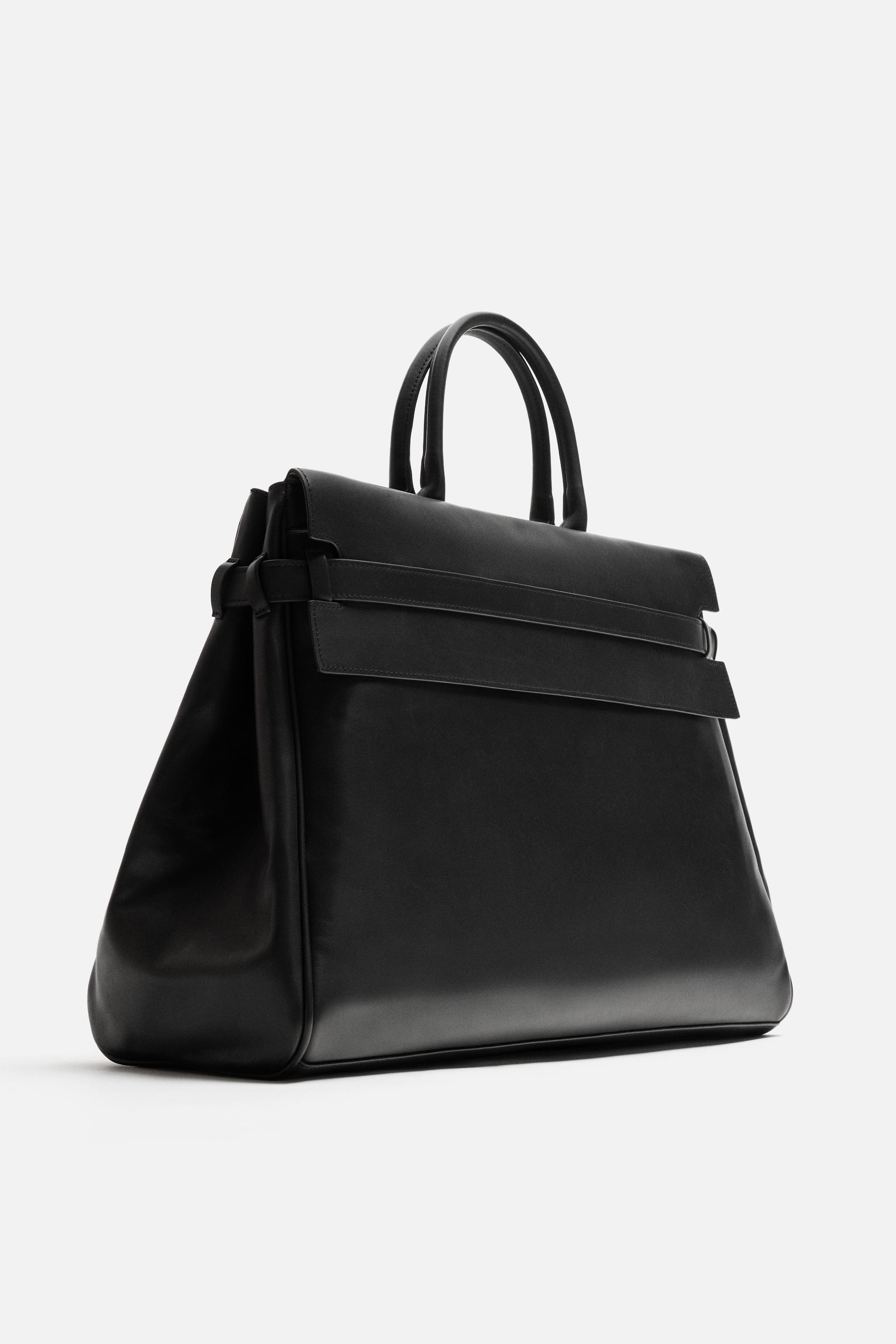 レザーハンドバッグ - ブラック | ZARA Japan / 日本