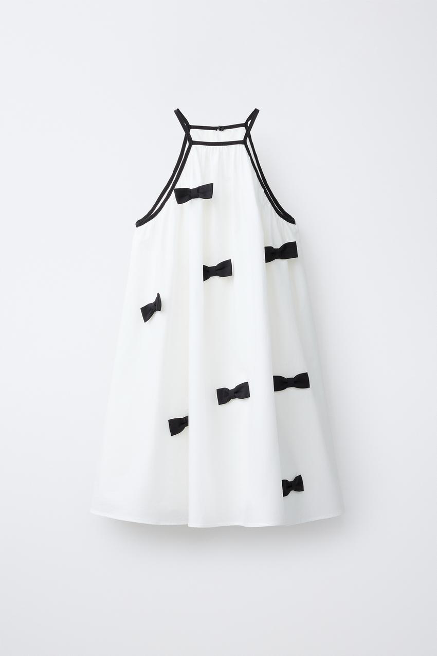 BOW HALTER NECK DRESS - White | ZARA United States BOW HALTER NECK DRESS - White | ZARA United States
