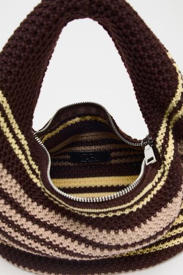STRIPED CROCHET BUCKET BAG - Multicoloured by Zara - Image 4