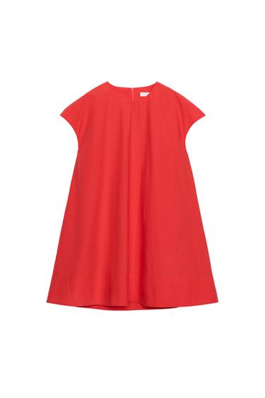 VESTITO CORTO POPELINE ZW COLLECTION - Rosso di Zara