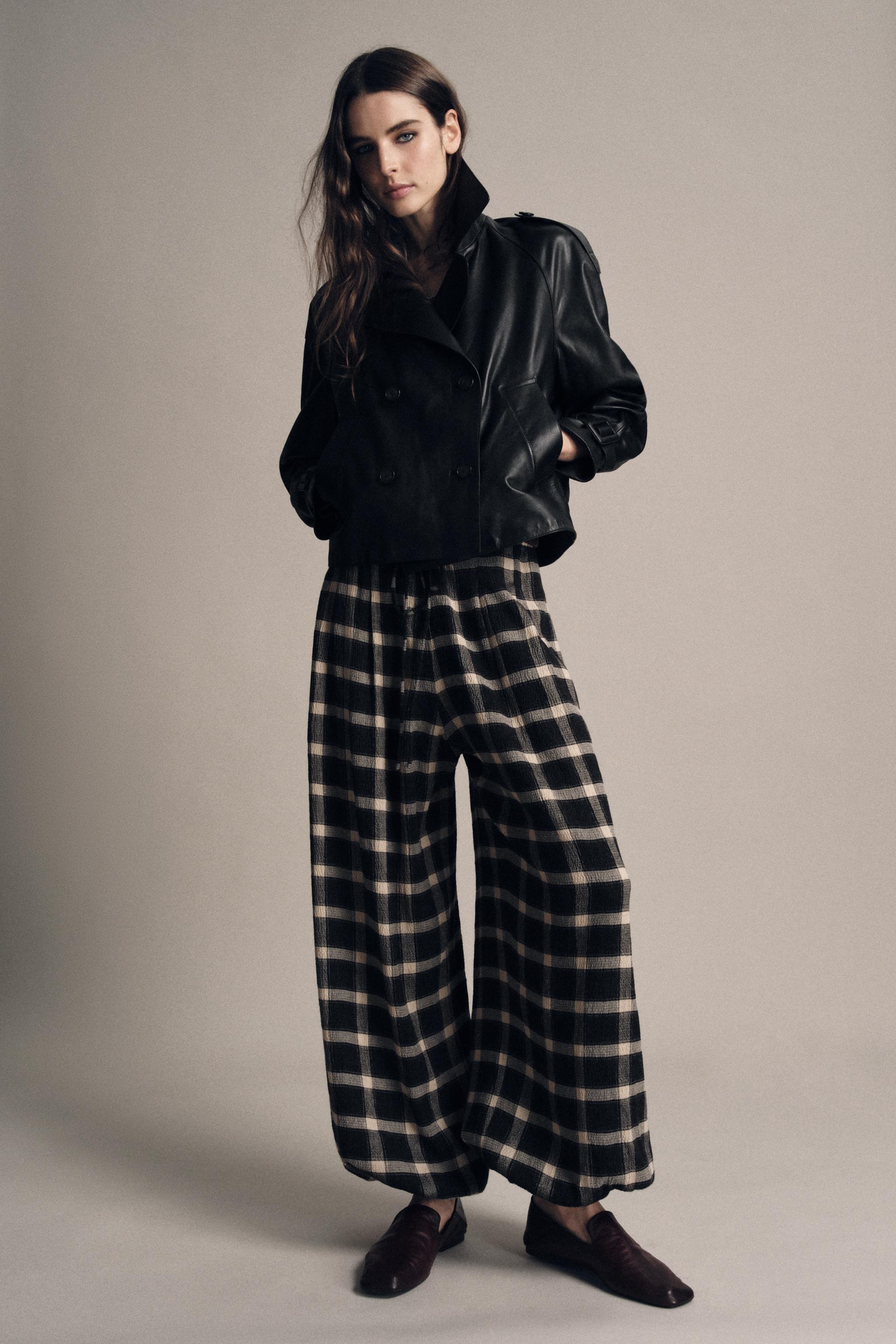 ZW COLLECTION PLAID BALLOON PANTS