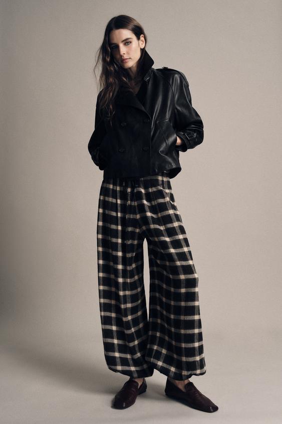 ZW COLLECTION PLAID BALLOON PANTS