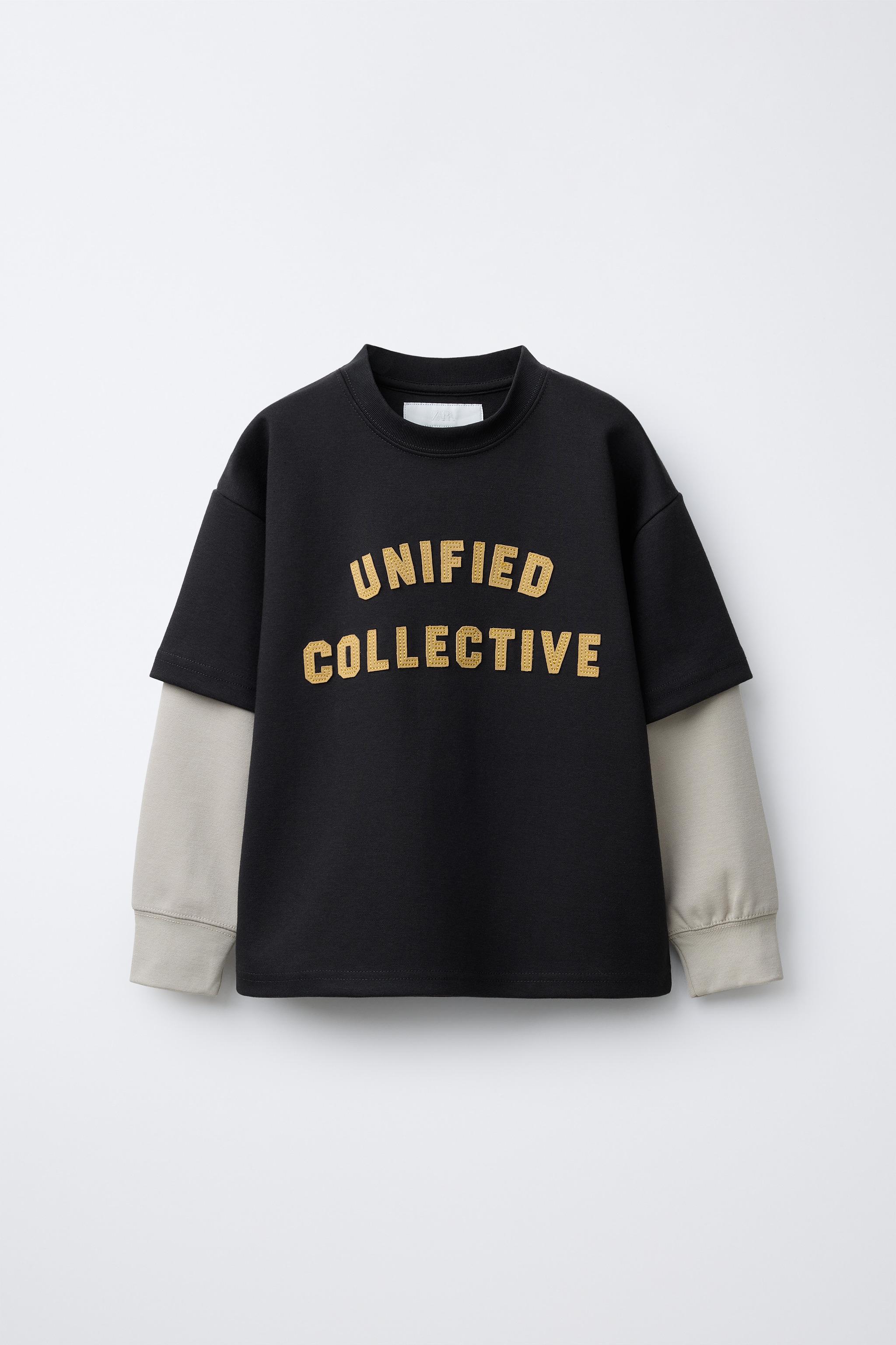 ダブルスリーブ バーシティ インターロック スウェットシャツ - ダーク