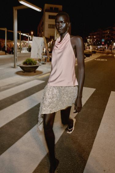 ROBE MIDI BIMATIÈRE PAILLETTES - Multicolore de Zara - Image 2