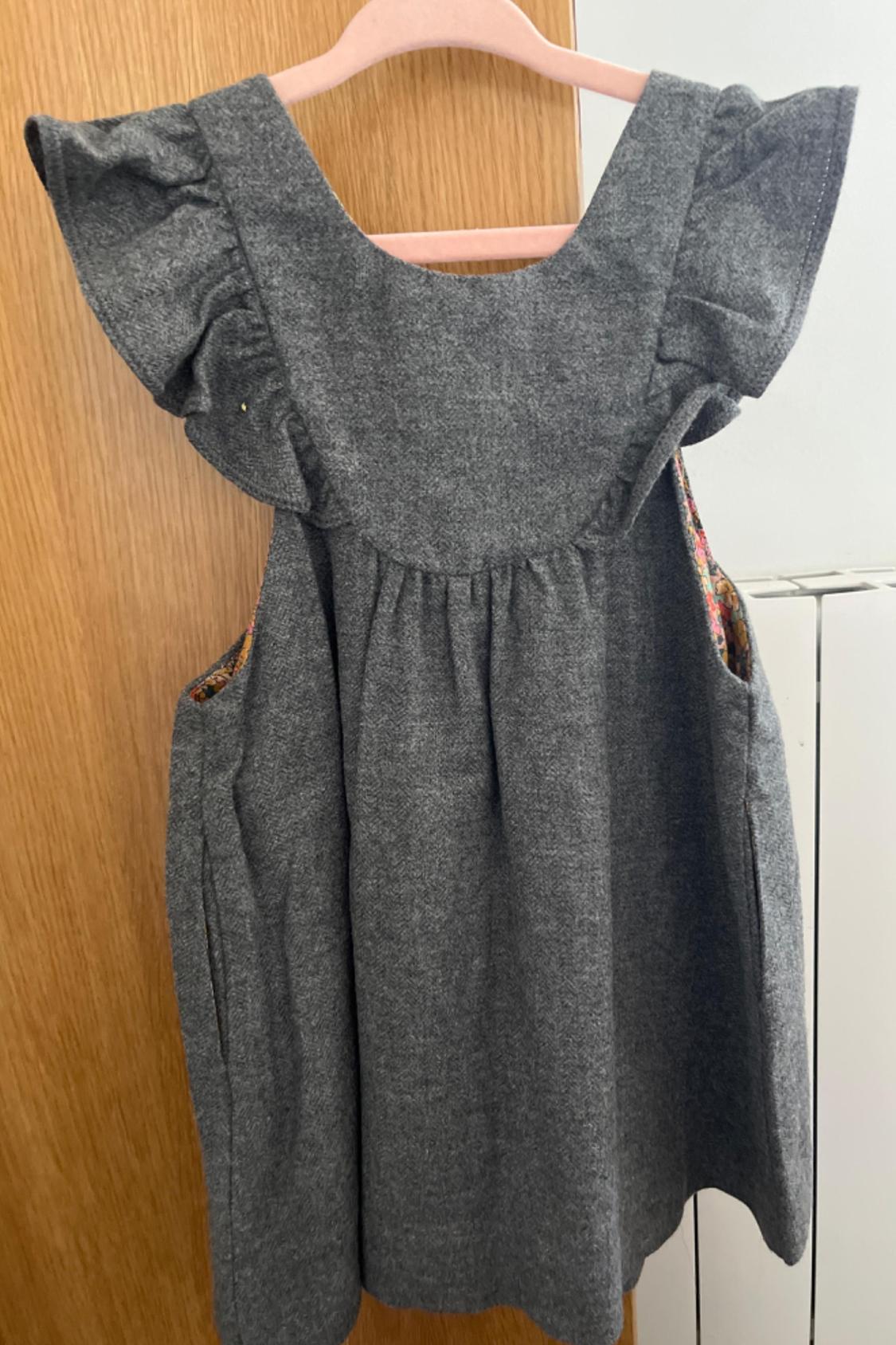 BUTTONED FLANNEL PINAFORE DRESS - Image 2