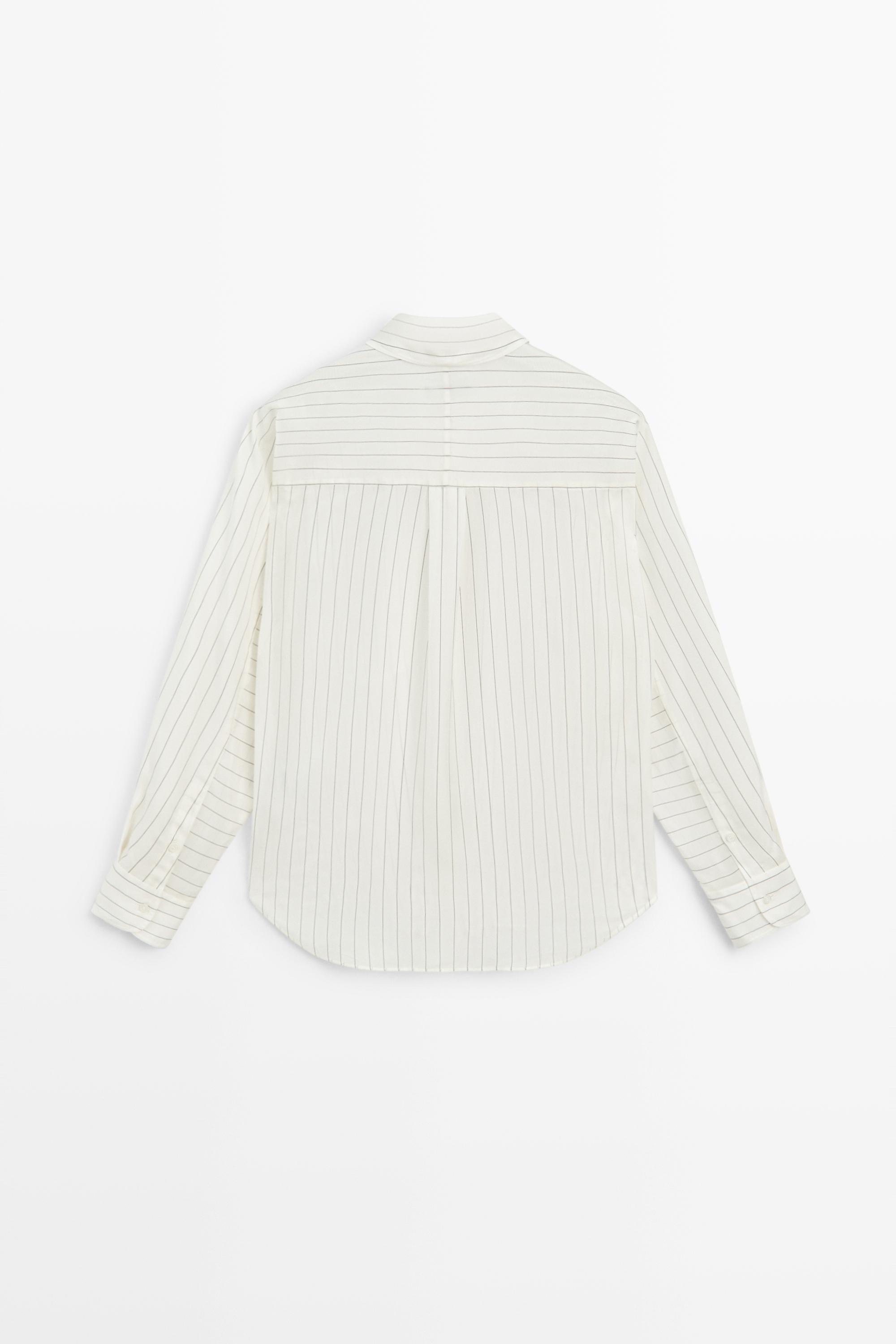 Chemise fluide à rayures avec poche