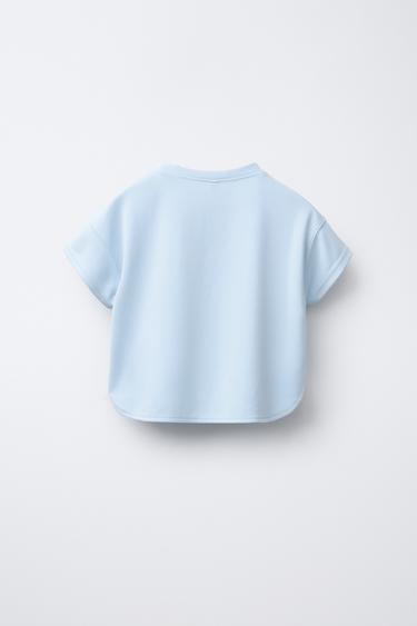 FLOWING SLOGAN T-SHIRT - Sky blue by Zara - Image 1