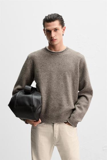 FLECKED WOOL SWEATER - Earth by Zara