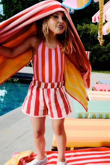 Zara CASA LAWA © X ZARA KIDS STRIPED SWIMSUIT - Pink