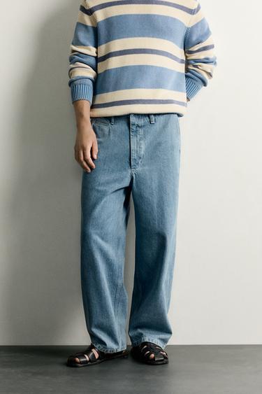 PANTALÓN CHINO DENIM STRAIGHT FIT - Azul claro de Zara