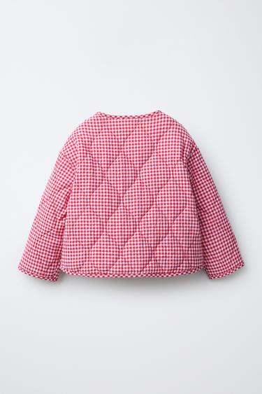 BLOUSON MATELASSÉ CARREAUX VICHY - Rouge / Blanc de Zara - Image 1