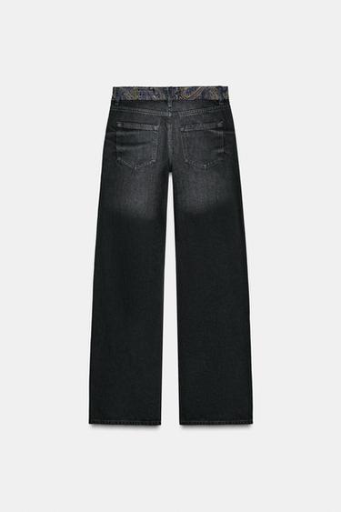 JEAN Z1975 TAILLE MI-HAUTE JACQUARD - Noir de Zara - Image 7