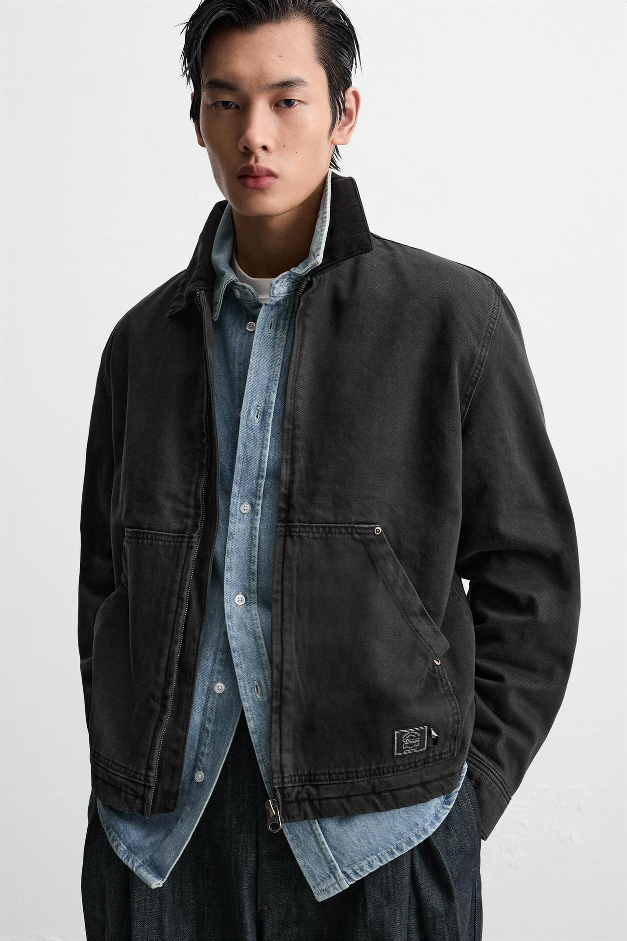 CONTRAST COLLAR JACKET - Black by Zara