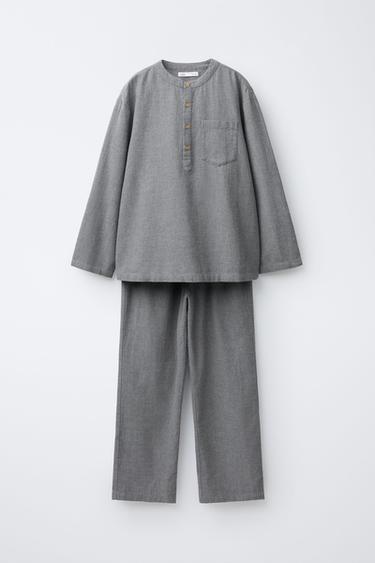2-14 YEARS / STAND-UP COLLAR PYJAMAS - Dark coral by Zara