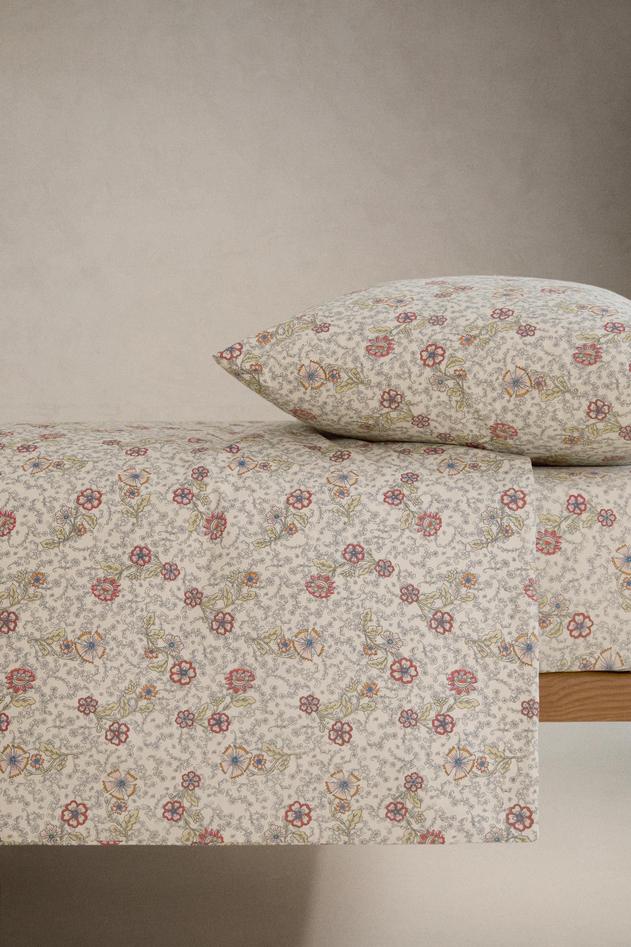 Zara KIDS' FLORAL COTTON FITTED SHEET — фото 3