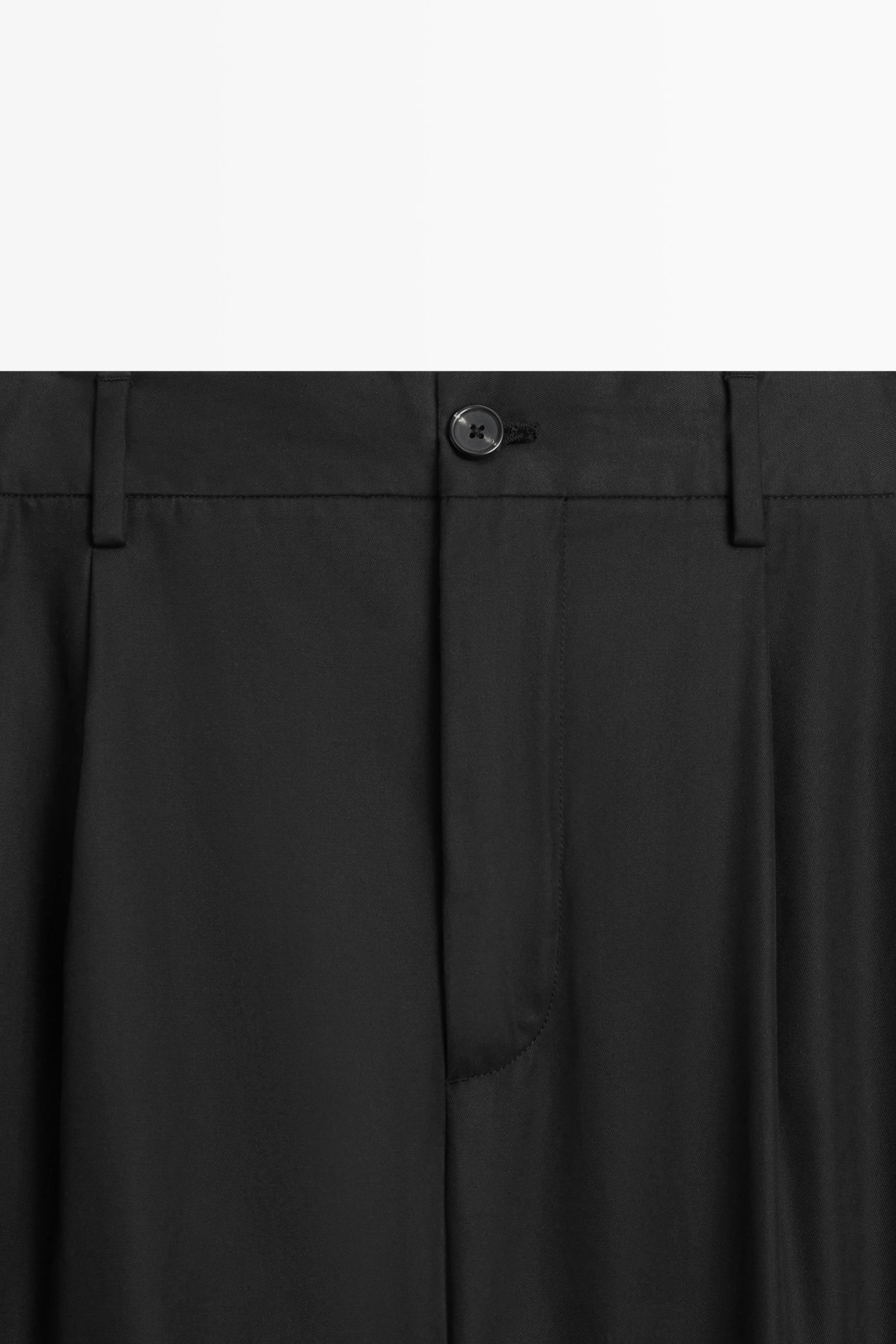 100% cotton pants with double pleats