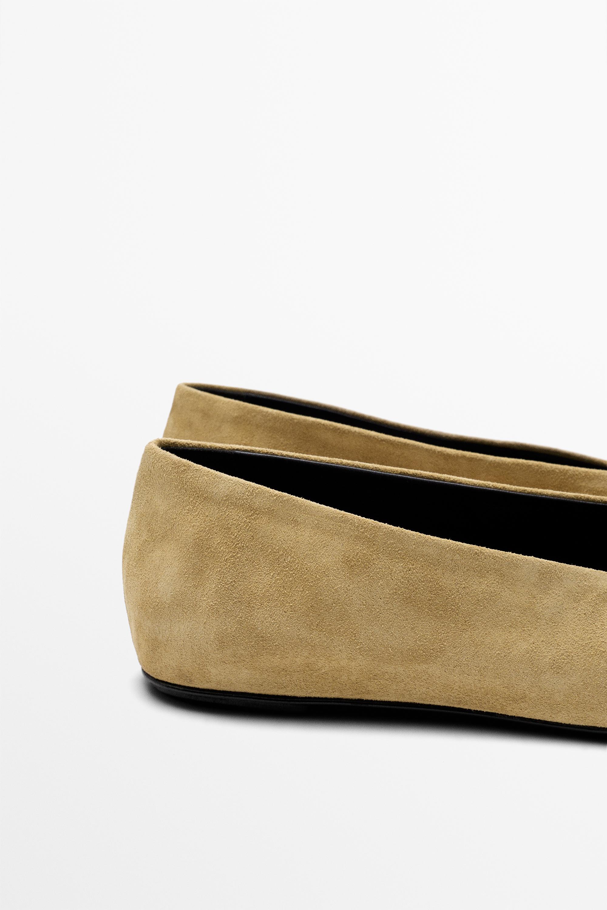 Ballerine cuir croûte de