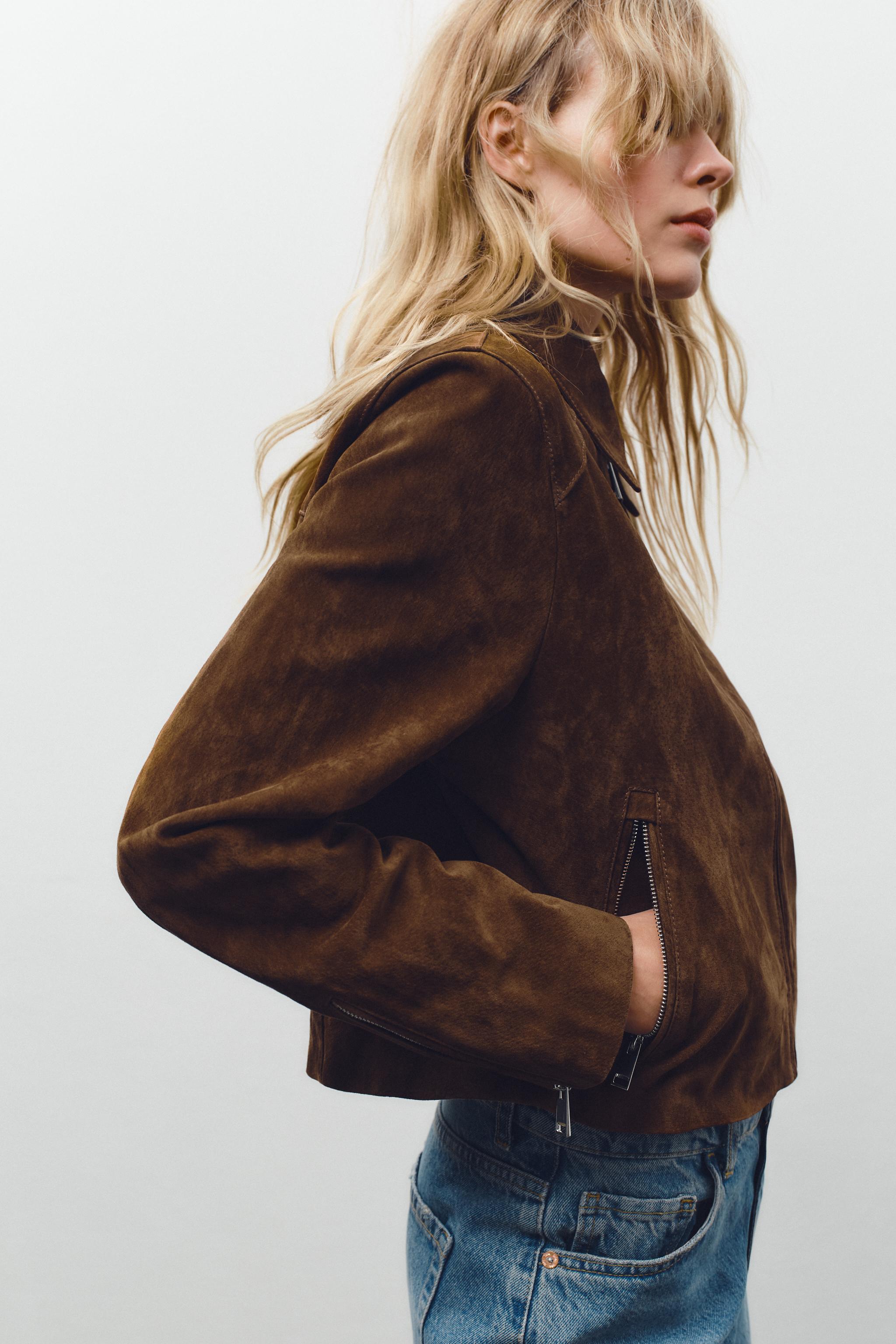 100% LEATHER JACKET - Brown | ZARA United States