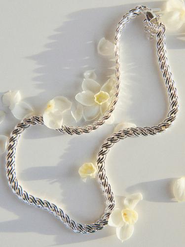 Collar cadena eslabones plateada - Plata de Zara