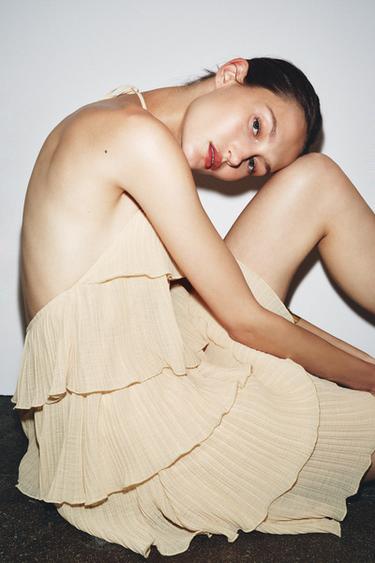 RUFFLED HALTER DRESS - Yellow by Zara - Image 5