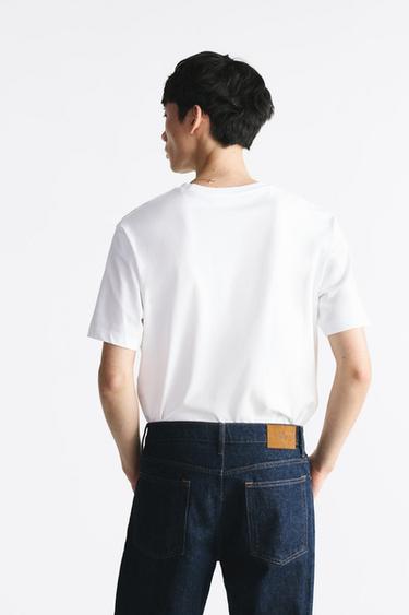 T-SHIRT HEAVY WEIGHT À MANCHES COURTES - Blanc de Zara - Image 2
