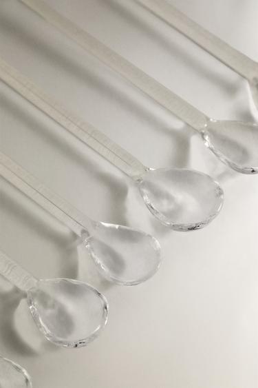 PACK OF EASTER GLASS DESSERT SPOONS (PACK OF 6) - Green by Zara - Image 2